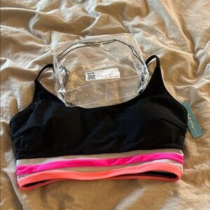 Black and Pink Sports Bra